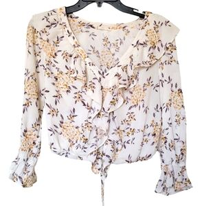 🌺3 for $10 Le Lis Ruffled Floral Long Sleeve Blouse